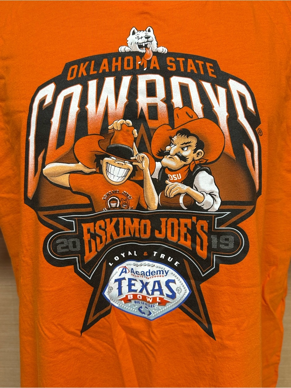 Oklahoma State Cowboys 2019 Eskimo Joe's Texas Bowl Orange T-Shirt Size XXL